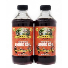 2 pack of Cajun Land Concentrated Liquid Boil For Crawfish Srimp and Crabs, No MSG or Salt (8oz)