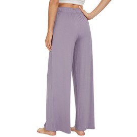 WiWi Women's Viscose from Bamboo Pajama Pants Casual Wide Leg Palazzo Lounge Pant Loose Comfy Sleep Pj Bottoms S-XXL, Violet, Small