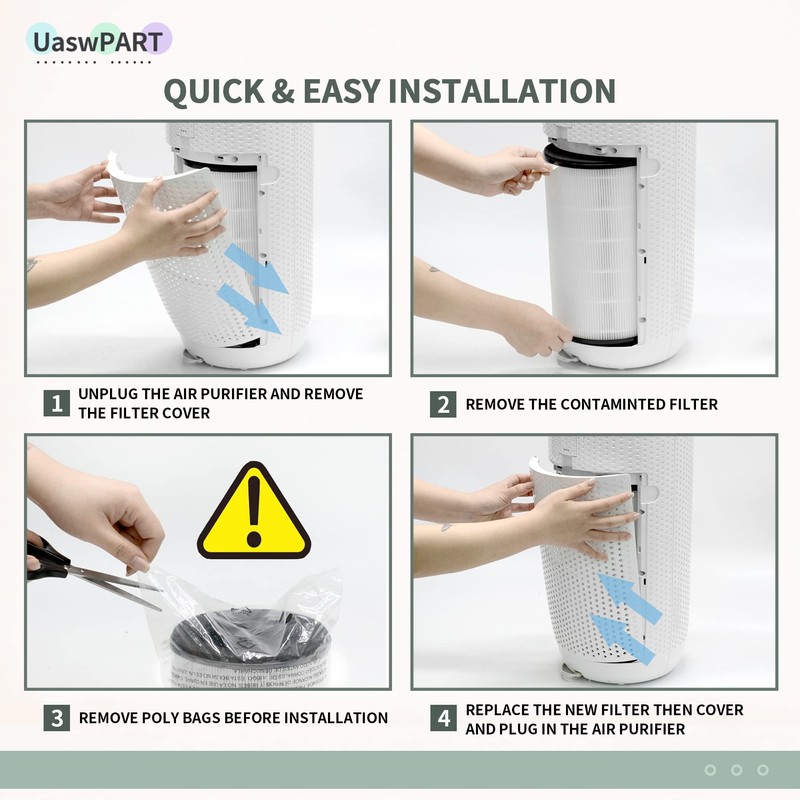 [UPGRADED] AP-PET35-WT AP-T30FL Replacement Filter Compatible with HoMedics Air Pu-rifier