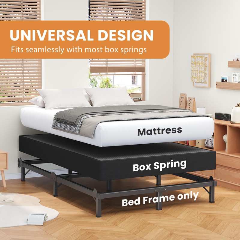 MAF Metal Bed Frame Queen 8 Inches, 9-Legs Support Bed