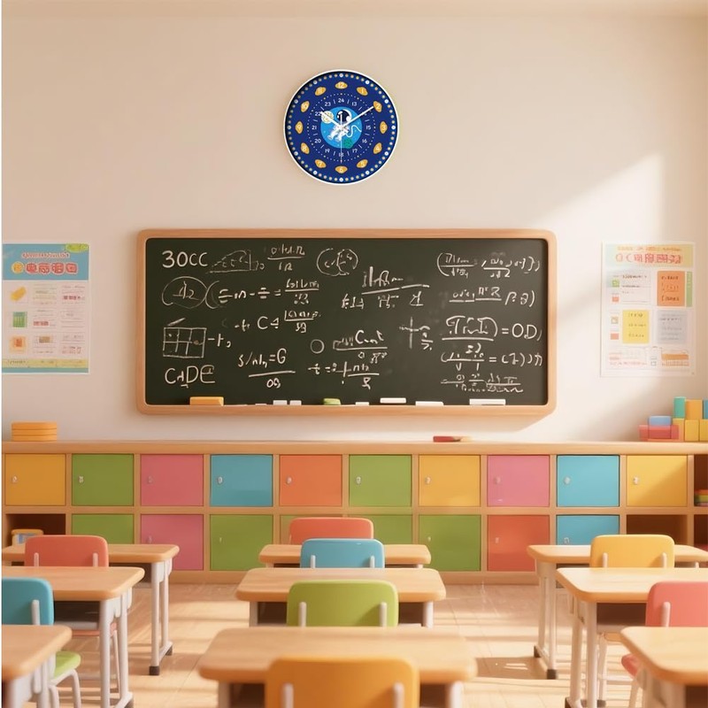 Learning Wall Clock for Kids, 12in Silent Time Teaching Clock