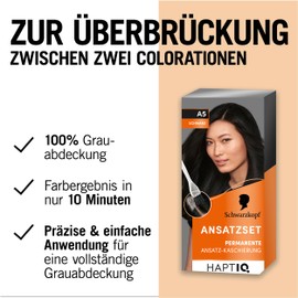 Schwarzkopf Root Set A5 Black Level 3 (3 x 44.5 ml), Permanent Hair Colour for Concealing Hairline in Just 10 Minutes, Root Colour for Harmonious Transitions