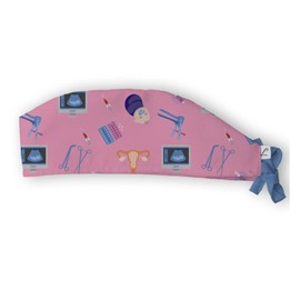 Medical Block Cap 2 Sizes Short Hair for Men and Long Hair Covering Women Pink Gynecologist Short