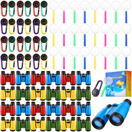 Wettarn 24 Set Binoculars for Kids, Includes 24 Kids Binoculars, 24 Magnifying Glass and 24 Compass Kid Binoculars Boys Girls Toddler Bird Watching Hiking Hunting Exploring Camping
