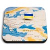 1 x Square MDF Fridge Magnet - World Map Ukraine