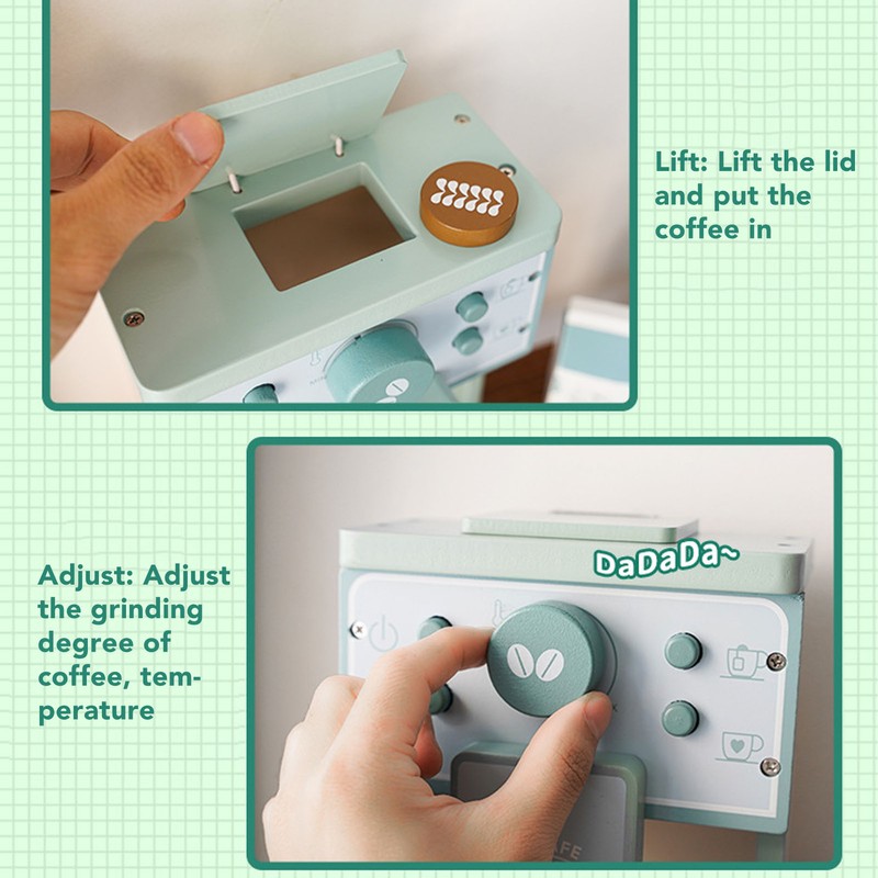 Coffee Maker Toy Fun Early Education Simulation Milk Cups Round
