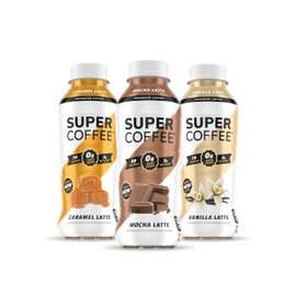 SUPER COFFEE Super Coffee, Iced Keto Coffee (0g Added Sugar, 10g Protein, 70 Calories) 12 Fl Oz | Iced Coffee, Protein Coffee, Coffee Drinks - LactoseFree, SoyFree, GlutenFree (12 Fl Oz (Pack of 12), Core 3 Variety)