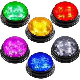 BEAN LIEVE Buzzers for Trivia Games - Set of 6 Game Buzzers, Compact Portable Buzzers for Classroom Trivia, Family Feud, Party Games, Team Quiz Nights - Fun for Teachers, Kids, Families