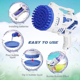 Bubble Machine, 2024 Upgraded Bubble Machine,  69 Holes Automatic Bubbles Machine for Kids Adults Outdoor Toys Gift for Birthday Wedding Party Bubble Blaster for Indoor Bubble Blower bubbly  blaster:_Limited Edition Rocket Bubble Machine - pink