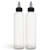 BRIGHTFROM Twist Top (Black) Applicator Bottles, 8 OZ Crystal Clear,
