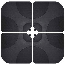 Tiktun 4-Piece Heavy-Duty Cantilever Offset Square Patio Umbrella Base with Easy-Fill Sprouts for Sand or Water 220lbs, Black