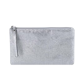 Celestial Glitter Pouch – Six Stunning Shades - Sparkling Makeup Bag, Festive Cosmetic Pouch (Moonbeam Silver)