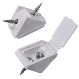 (Pack of 100) White Shelf Brackets Shelf Bracket 20 x 20 mm Furniture Corner Joints 90 Degree Plastic Corner Brace Joint Right Angle Screws Included (100, White)
