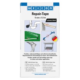 WEICON Repair Tape 1.5m x 5cm - Emergency Repair Tape for Interior and Exterior Piping - Black