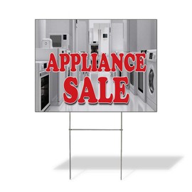 Fastasticdeals Weatherproof Yard Sign Appliance Sale Business B White Lawn Garden Equipment 24x18 Inches 2 Sides Print