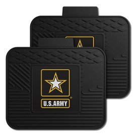 FANMATS 16946 Military U.S. Army Back Row Utility Car Mats - 2 Piece Set, 14in. x 17in., All Weather Protection, Universal Fit, Deep Resevoir Design
