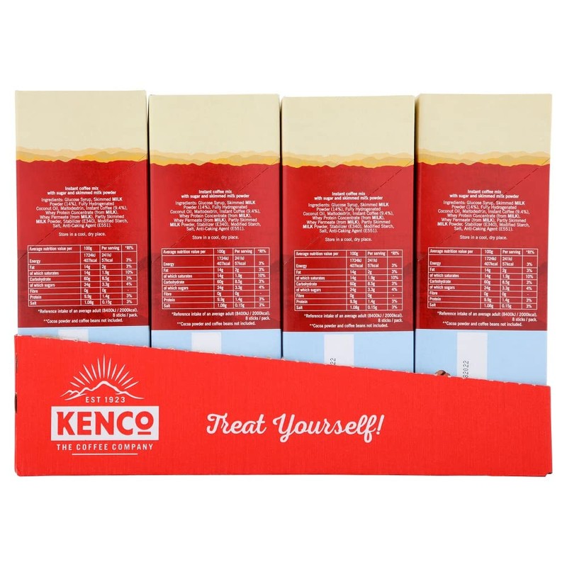 Kenco Cappuccino Unsweetened Instant Coffee Sachets (Pack of 5, Total