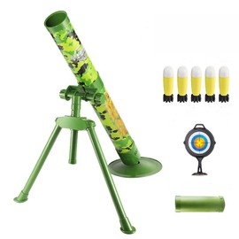 Mortar Launcher Playset for Kids 6-12 Years Old, Soft Foam Rocket Kids Play Set with 5 Safety Foam Shells for Boys and Girls (Five Shells Green)