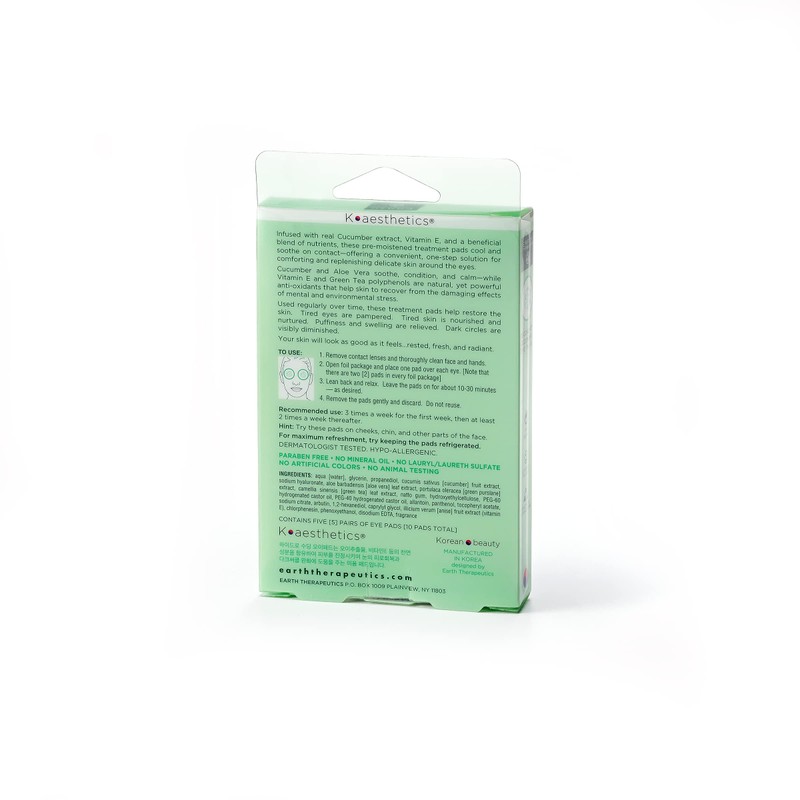 Earth Therapeutics Recover-E Cucumber Eye Pads - 5 Pairs (10