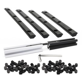 BLCCLOY 4Pcs 2020 Aluminum Extrusion T Slot Corner Bracket Extruded Hardware Straight Line Connector with Screw for 20 Series Black 20/20 80 20 2040 T V Slot Aluminum Profile Length Fasteners