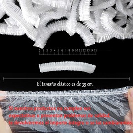 Lumbor37 Gorro de Ducha Desechable, 100pcs Gorro de Ducha Multiusos Elástico Impermeable Transparente para Mujeres, Uso en Casa, Hotel y Peluquería, Viaje