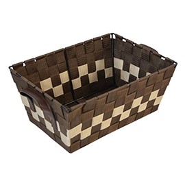 Tidorisangyou SF-983DBR Storage Box, Brown, 12.2 x 9.1 x 5.3 inches (31 x 23 x 13.5 cm), PP Strap Basket