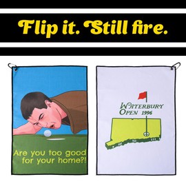 ZEETY Funny Golf Towel – 16" x 24" Premium Microfiber with Clip Holder for Golf Bags – Golf Accessories & Gifts for Men and Women (GO Home, Ball)