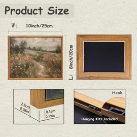 KBKBART Framed Canvas Wall Art for Living Room, Vintage Countryside Wildflower Field Painting Farmhouse Decor, Retro Nature Wilderness Canvas Art Prints for Wall Decor, Rustic Landscape Wall Decor for