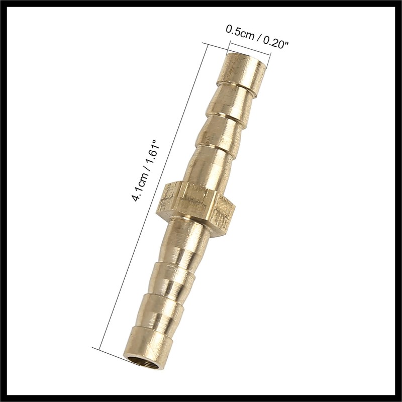 Hihaha 5mm Brass Barb Hose Fitting Straight Joiner for Air