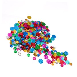 TEHAUX 30 Flat Beads Sequin Paillettes Christmas Confetti Sprinkles Sequins for Sewing Winter Crafts Star Confetti Glitter Round Dinner Table Sequins for DIY self Made Jewelry Buckle