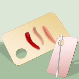 Juego de 4 bandejas para mezclar maquillaje, paleta de maquillaje con espátula, paleta de mezcla de maquillaje, paleta de base para sombra de ojos, lápices labiales, arte de uñas, salón de