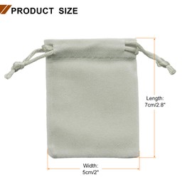 sourcing map 20pcs Velvet Gift Bags 2" x 2.8" Drawstring Jewelry Pouches Reusable Gift Packaging Storage Bags with Drawstring for Jewelry Bracelet Headphone Bead Gift Candy, Silver Gray