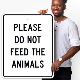 Do Not Feed The Animals Sign, 24x30 Inches, Rust Free .063 Aluminum, Fade Resistant, Indoor/Outdoor Use, Made in USA by Sigo Signs