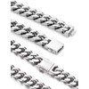 Inscca Men's Solid Stainless Steel Chains for Women Silver Curb