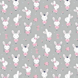 Pingianer 100 x 160 cm Hare, 100% cotton, cotton fabric for children, sold by the metre, craft sewing fabric.