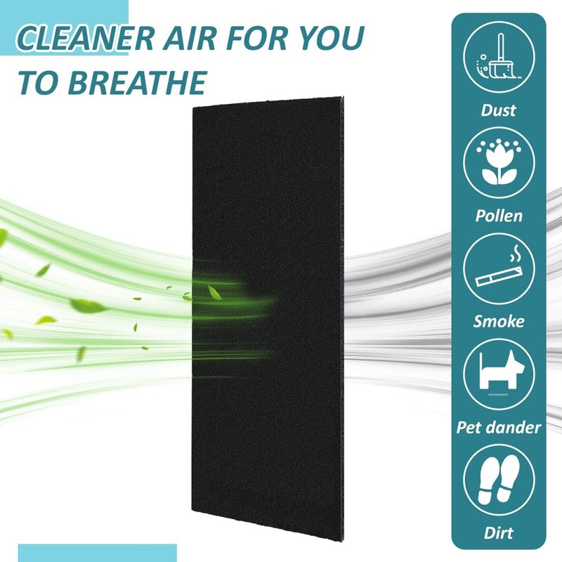 BENECREAT 24Pcs Activated Carbon Air Vent Filters, 25x10cm Black Activated