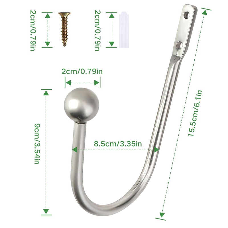 Metal Curtain Tie Backs,Silver Curtain Holdbacks,2 Pieces Curtain Tie Backs