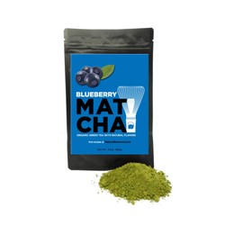 Whistling Kettle Organic Matcha Green Tea Powder - Refreshing & Energizing Tea with Natural Flavors - Blueberry Tea, 3.5 oz Bag (100 grams)