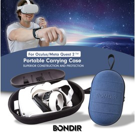 BONDIR Carrying Case for Oculus/Meta Quest 2 / Meta Quest 3 (Navy Blue)