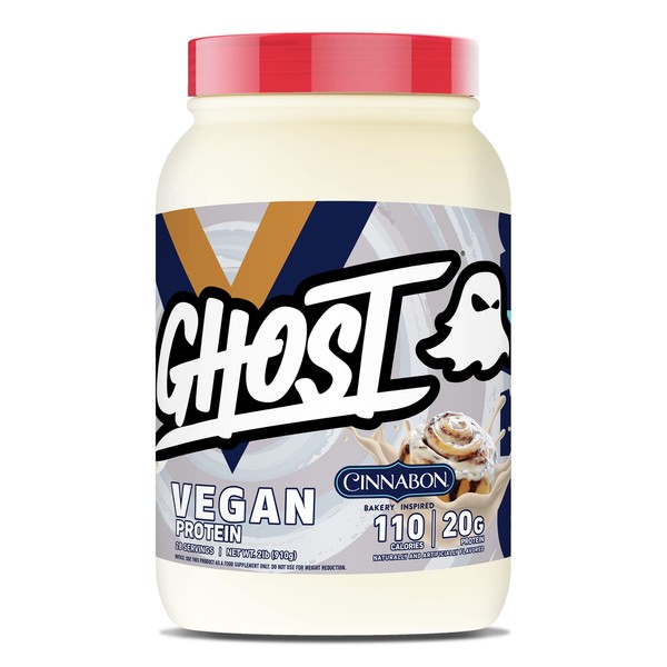 GHOST Vegan Protein Powder, Cinnabon - 2lb, 20g of Protein