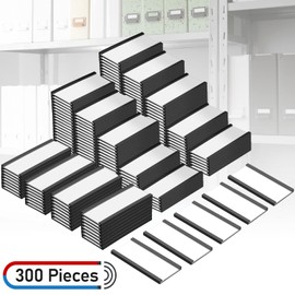 300 Pieces Magnetic Label Holders Channel Labels Racks Magnetic Card Holders with Protective Films and Replacement Strips for Metal Shelf, Filing Cabinet, Mailbox, Whiteboard (1 x 3 Inch)