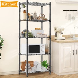 SsngygHme 5 Tier Shelves Storage, Wire Shelf Unit, Standing Adjustable Metal Shelves Organizer, Storage Racks for Restaurant Garage Pantry Kitchen Garage23.6" x 13.8" x 59"