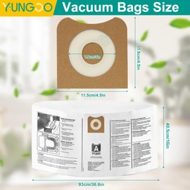 12 Pack VF3502 Vacuum Bags Compatible with Rigid Shop Vac Bags 12-16 Gallon Wet Dry Vacuums, Replacement Dust Filter Bags for HD1200, HD1400, HD1600, WD12701, WD1450, WD1680, Type A, Part# 23743