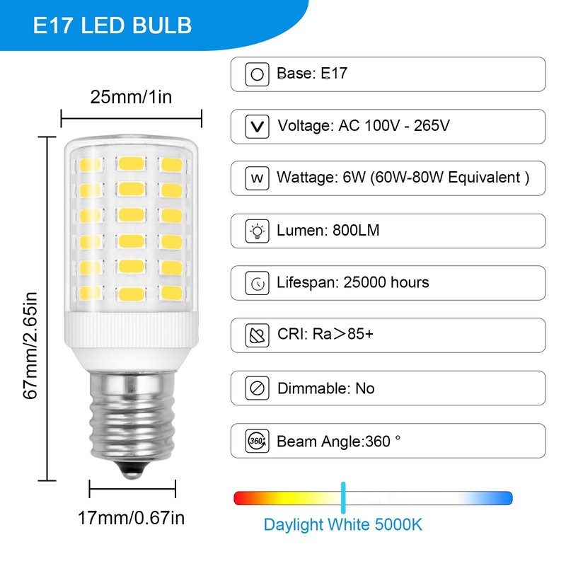 BROLSKUN Freezer Light Bulb Replacement Kei D28a Kel 2811 E17
