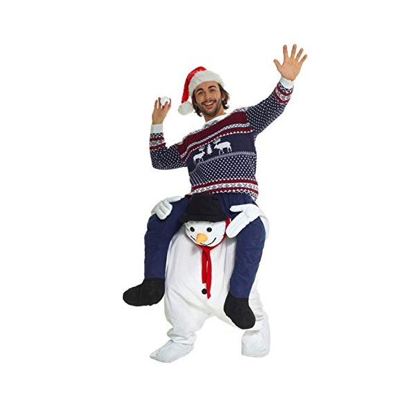 Morph Unisex Piggy Back Snowman Fancy Dress Piggyback Costume - With Stuff Your Own Legs