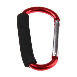 MUXSAM MUXSAM Stroller Hooks, 1-Pack Carabiner Organizer Hook Bag Clips with Sponge for Purses, Diaper Bags, Shopping Bags, Grocery Bag, Multi Purpose Snap Hook Set for Mommy Walking or Shopping(Red)