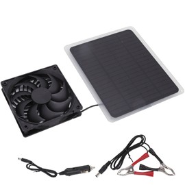 Solar Panel Fan Kit Energy Saving Mini Ventilator Fan Solar Panel Set Portable Solar Exhaust Fan Kit IP014 with Cage Exhaust Fan Monocrystalline Silicon Solar Cells