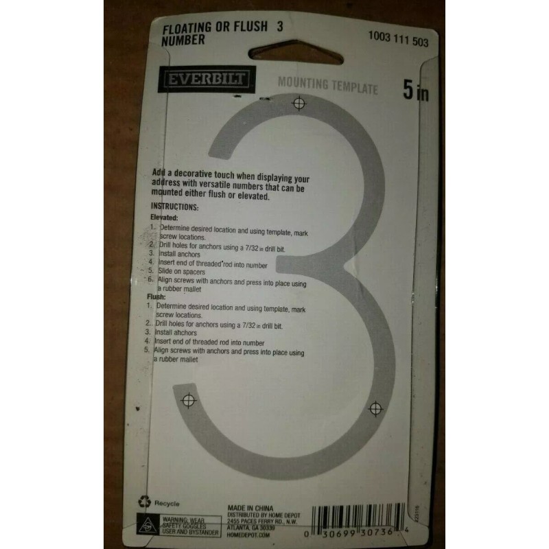 EVERBILT 5 in. Everbilt Elevated Black Number 3