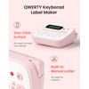 Pink Label Maker Machine-Vixic-D210S Label Makers,QWERTY Keyboard Labeler,Easy Handheld Portable