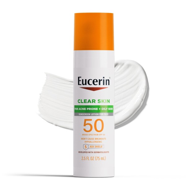 Eucerin Eucerin Sun Clear Skin Face Sunscreen SPF 50, Hypoallergenic,